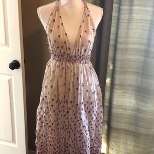 Love Shack Fancy ankle length halter dress